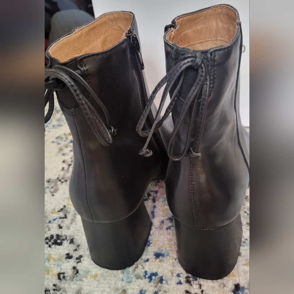 Corso Como Black Leather Ankle Booties - Picture 6 of 7
